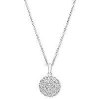 Macy's Diamond Cluster 18" Pendant Necklace or Button Stud Earrings in Sterling Silver $26 + Free In-Store Pickup at Macy's or Free Shipping on $25+