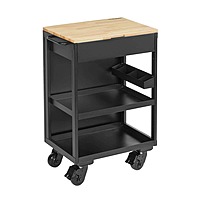 Husky Heavy Duty Welded Utility Cart with Wooden Top (Black) $189 + Free Shipping