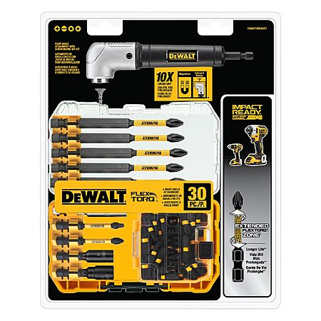 Select Lowe's Stores: 30-Pc DeWALT FlexTorq Right Angle Screwdriver Bit Set $12.45 + Free In-Store Pickup (YMMV)