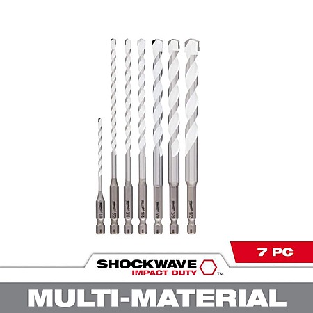 7-Piece Milwaukee SHOCKWAVE Carbide Multi-Material Drill Bit Set $18 + Free Shipping