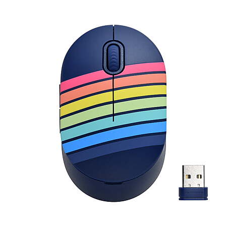 onn. Wireless Mouse w/ 5 Buttons and Scroll Wheel, 2.4 GHz w/ USB Nano Receiver (Navy Stripes) $4 + Free S&H w/ Walmart+ or on $35+