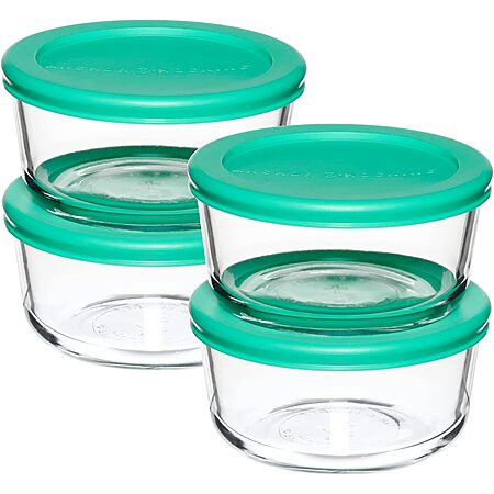 4-Pack 2-Cup Anchor Hocking Glass Storage Containers with Lids (Mint or Clear) $8.45 + Free S&H w/ Prime or $35+
