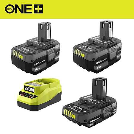 RYOBI ONE+ 18V Starter Kit with (2) 4.0 Ah Lithium-Ion Batteries, (1) 2.0 Ah Lithium-Ion Battery, and Charger $99 + Free Shipping