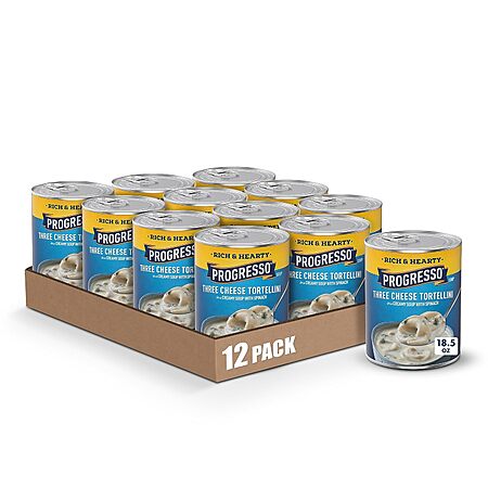 12-Count 18.5-Oz Progresso Rich & Hearty Three Cheese Tortellini Canned Soup $14.25 w/ S&S + Free S&H w/ Prime or $35+