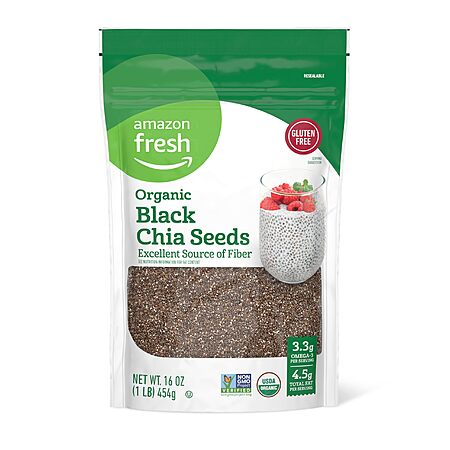 1-Lb. Happy Belly Organic Black Chia Seeds $3.73 w/ S&S + Free Shipping w/ Prime or on $35+