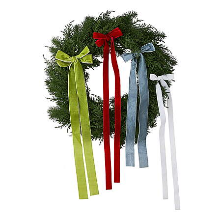 24" Holiday Time Greenery Christmas Wreath (Bows or Square Sequins) $9 