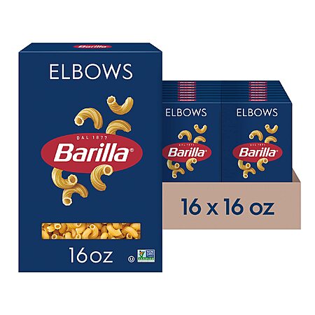 16-Pack 16-Oz Barilla Pasta (Elbow Macaroni) $12.46 ($0.78 Each) + Free Shipping w/ Prime or on $35+