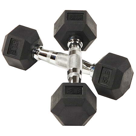 2-Count 5-Lbs BalanceFrom Rubber Hex Non-Slip Grip Dumbbell $9.99 + Free S&H w/ Walmart+ or on $35+