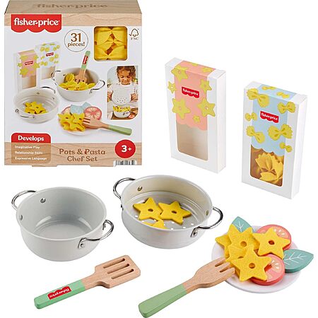 31-Piece Fisher-Price Wood Pretend Cooking Set $12.30 + Free Shipping w/ Prime or on $35+