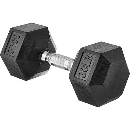 Amazon Basics Rubber Encased Hex Dumbbell: 30-Lbs $26.09 & More + Free Shipping w/ Prime or on $35+