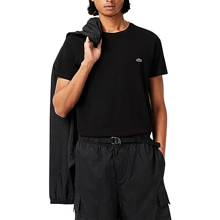 Lacoste Men's Short Sleeve Pima Jersey Crew Neck Tee (Black) $21 + Free S&H w/ Prime or $35+