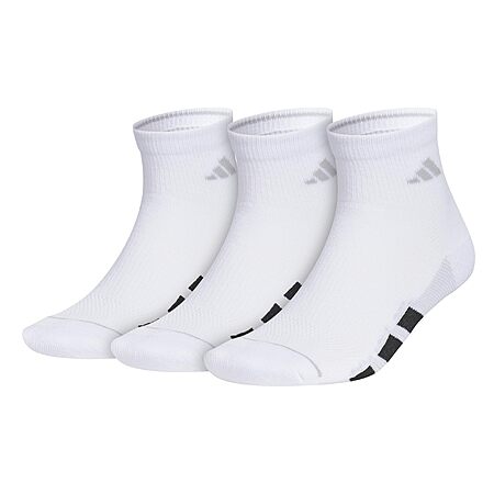 3-Pack Men's adidas All Day Training Quarter Socks (Size L, White/Black/Grey) $6 & More