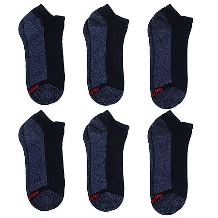 6-Pk Hanes Men’s Max Cushion Low Cut Socks (Black/Grey) $6.60 