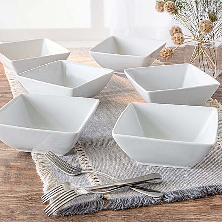 6-Pack Better Homes & Gardens Porcelain Square Bowls (White) $10.02 & More + Free S&H w/ Walmart+ or on $35+