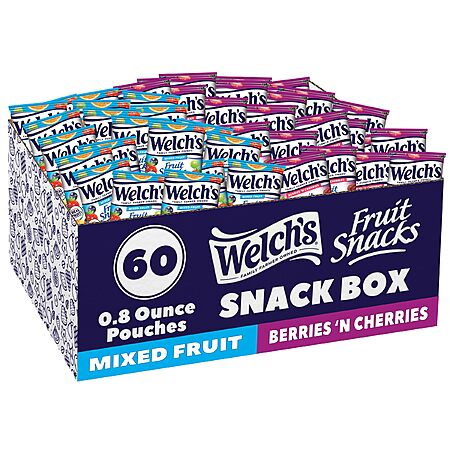 60-Count 0.8-Oz Welch's Fruit Snacks Bags (Mixed Fruit & Berries 'N Cherries) $10.92 + Free Shipping w/ Prime or on $35+ (1 replies)