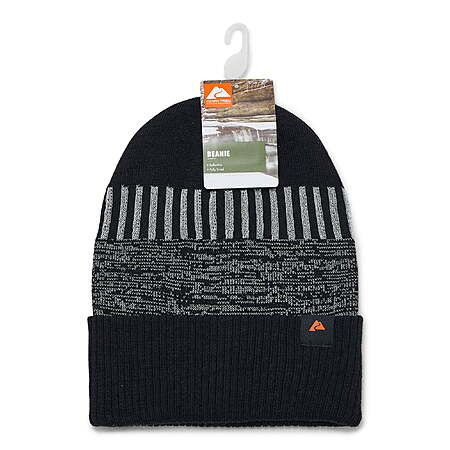 Ozark Trail Men's Vertical Stripe Beanie (Black Soot) $3 & More + Free S&H w/ Walmart+ or on $35+