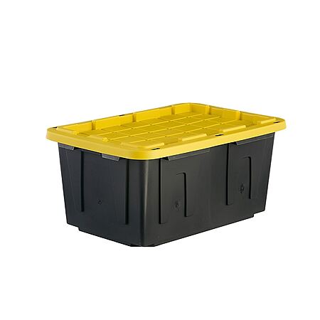 27-Gallon Project Source Commander Black Heavy Duty Storage Tote w/ Snap Lid (Black/Yellow) $7.98 + Free In-Store Pickup at Lowe's (0 replies)