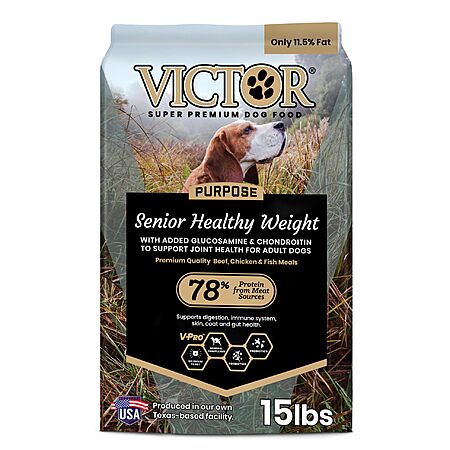15-Pound VICTOR Purpose Senior Healthy Weight Dry Dog Food $22.74 w/ S&S + Free Shipping w/ Prime or on $35+