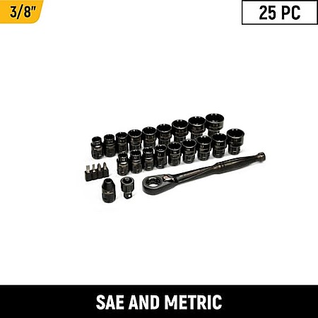 25-Pc GEARWRENCH 3/8" Drive Pass-Thru Ratchet & Socket Set