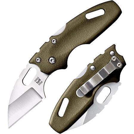 Cold Steel Mini Tuff Lite Knife 2" Sheepsfoot Blade w/ 3" Griv-Ex Handle (Green)