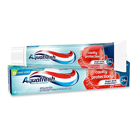 Select Accts: 5.6-Oz Aquafresh Cavity Protection Fluoride Toothpaste (Cool Mint)