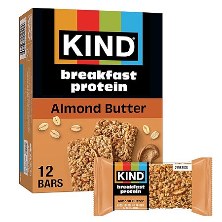 Select Accts: 12-Ct 0.88-Oz KIND Breakfast Gluten-Free Protein Bars (Various)