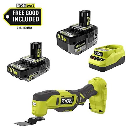 RYOBI ONE+ 18V Cordless Oscillating Multi-Tool w/ 4.0 Ah + 2.0 Ah HP Batteries