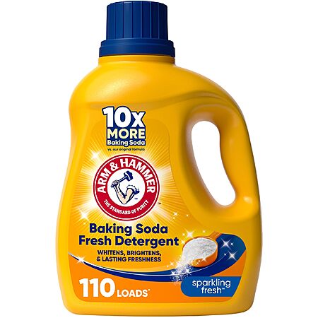 110-Ounce ARM & HAMMER Baking Soda Fresh Liquid Laundry Detergent (Sparkling Fresh, 110 Loads) $8.52 w/ S&S + Free Shipping w/ Prime or on $35+