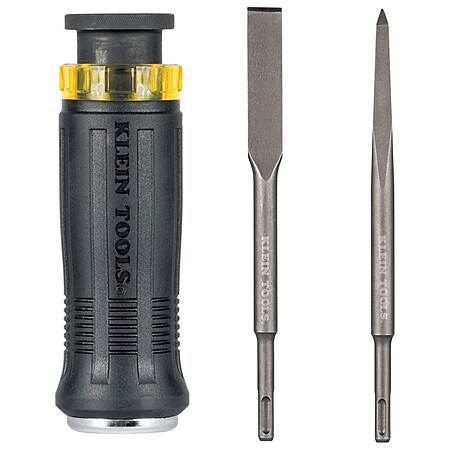 Klein Tools 3-Pc SDS Demolition Driver w/ Flat Chisel & Bull Point Tips