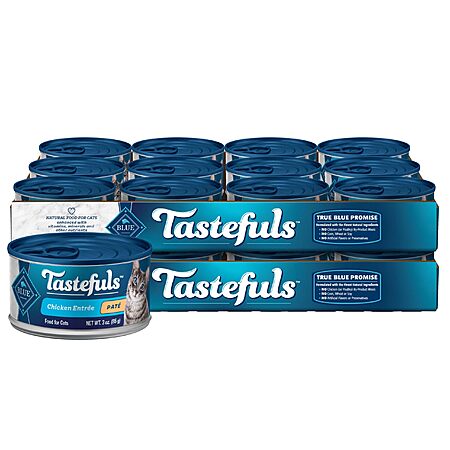 24-Pack 3-Ounce Blue Buffalo Tastefuls Chicken Entrée Natural Pate Wet Cat Food $14.61 w/ S&S + Free Shipping