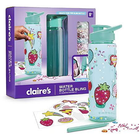 Claire's 24-Ounce Water Bottle Bling Decorating Set w/ 990+ Diamond Art Gems & Stickers $4.70 + Free Shipping w/ Prime or on $35+
