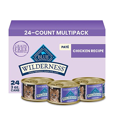 24-Count 3-Ounce Blue Buffalo Wilderness Grain-Free Chicken Paté Wet Kitten Food $14.85 w/ S&S + Free Shipping w/ Prime or on $35+