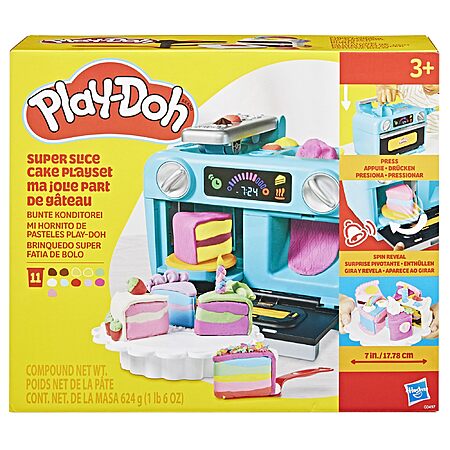 Play-Doh Super Slice Cake Playset w/ Toy Oven, Play Kitchen Accessories & 11 Modeling Compound Cans $16.79 + Free Shipping w/ Prime or on $35+