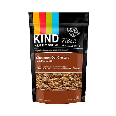 11-Ounce KIND Healthy Grains Clusters Granola (Cinnamon Oat w/ Flax Seeds) $2.69 + Free Shipping w/ Prime or on $35+