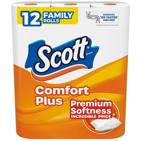 12-Ct Scott Comfort Plus 1-Ply Toilet Paper Family Rolls 2 for $5.50 & More + Free Store Pickup ($10 Min.)