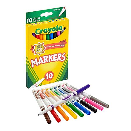 10-ct Crayola Classic Fine Line Markers $1