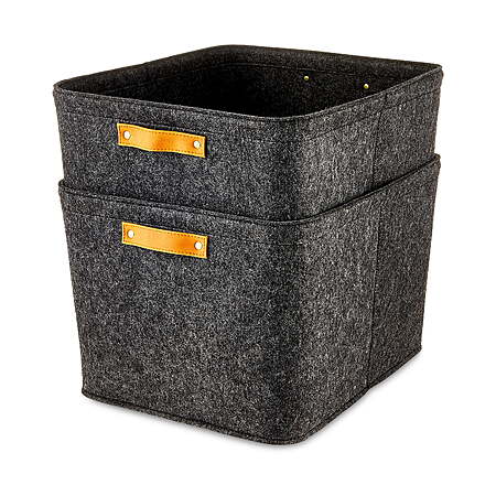 2-Pk Mainstays 15" x 11" x 7.87" Felt Storage Basket $4.80