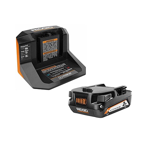 RIDGID 18V 2.0Ah Lithium-Ion Battery Starter Kit $34 + Free S&H