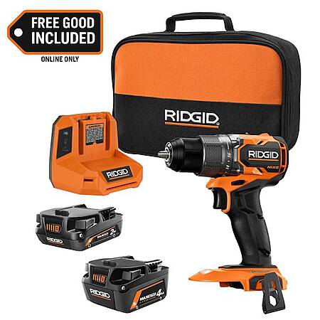 RIDGID 18V NUKE SubCompact 1/2" Drill/Driver Kit w/ 2.0Ah & 4.0Ah Batteries $139 + Free S&H