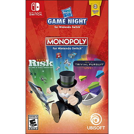 Hasbro Game Night: Monopoly, Risk, Trivial Pursuit (Nintendo Switch) $10