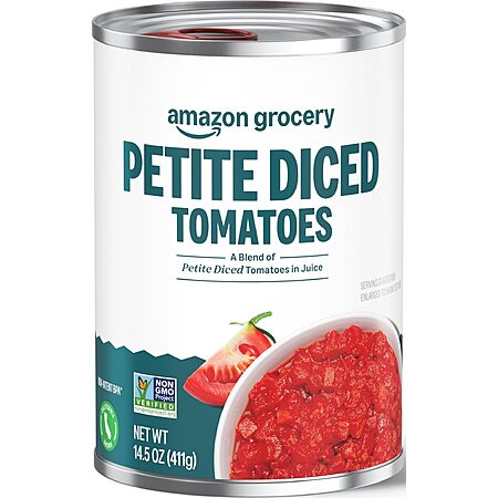 Select Accts: 14.5-Oz Amazon Grocery Petite Diced Tomatoes $0.65 w/ S&S