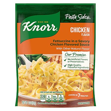 4.3-Oz Knorr Chicken Fettuccine Pasta Sides $0.62 w/ S&S + Free Shipping w/ Prime or $35+