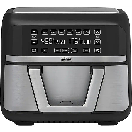 Bella Pro 9-Qt TriZone Dual Basket Touchscreen Air Fryer (Stainless Steel) $49.99 + Free Shipping
