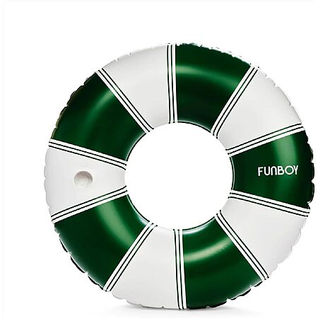 46" FUNBOY Giant Vintage Stripe Inflatable Pool Float w/ Cup Holder (Green) $9.85