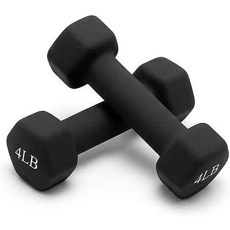 2-Pack Portzon 4-Lb Neoprene Hex Dumbbell (Black) $11.21 + Free Shipping w/ Prime or on $35+