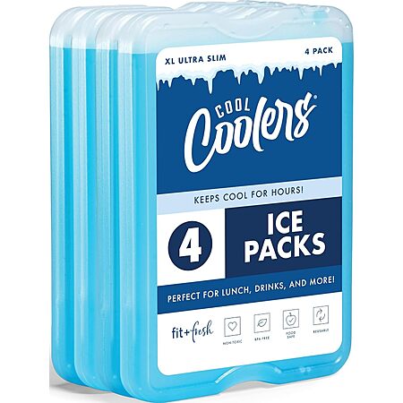4-Pk Fit + Fresh Cool Coolers Reusable Slim XL Ice Packs $6.97 + Free S&H w/ Prime or $35+