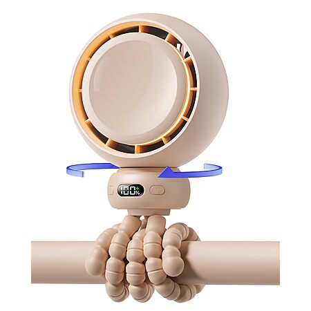 4-Speed Bearwind Auto Oscillation Portable USB-C Fan w/ Light & Flexible Tripod $10
