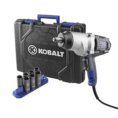 Kobalt 8-Amp 1/2" Drive Corded Impact Wrench w/ 7 Deep-Well Sockets & Carrying Case $79 + Free Shipping (YMMV)