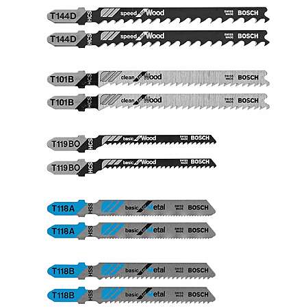 10-Pack Bosch T-Shank High-Carbon Steel Jigsaw Blade Set $9.98 + Free Store Pickup at Lowe's or Free Shipping on $35+