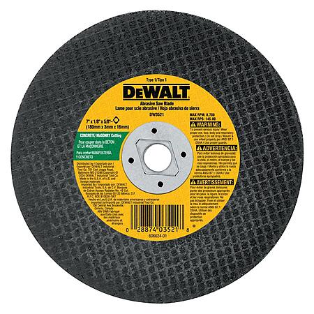 DEWALT 7" Silicon Carbide Masonry Cutting & Grinding Wheel $2.98 + Free Store Pickup at Lowe's or Free Shipping on $35+